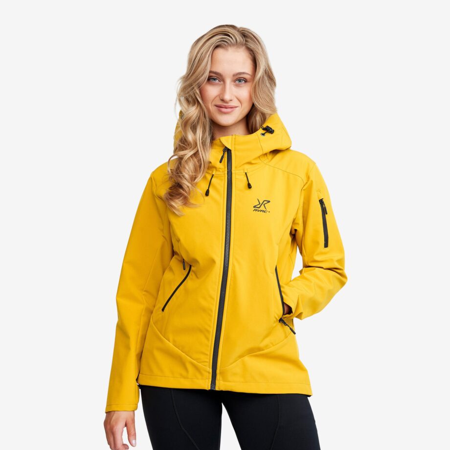 Revolution Race Reckon Softshell Jacket - Dam - Lemon Curry, Storlek:M - Dam > Jackor > Softshelljackor