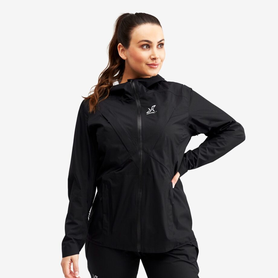 Revolution Race Typhoon Jacket - Dam - Black, Storlek:XS - Skaljacka & Vindjacka