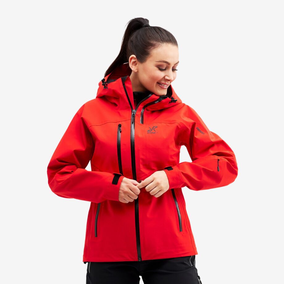 Revolution Race Cyclone Rescue Jacket 2.0 - Dam - Flame Scarlet, Storlek:S - Skaljacka & Vindjacka