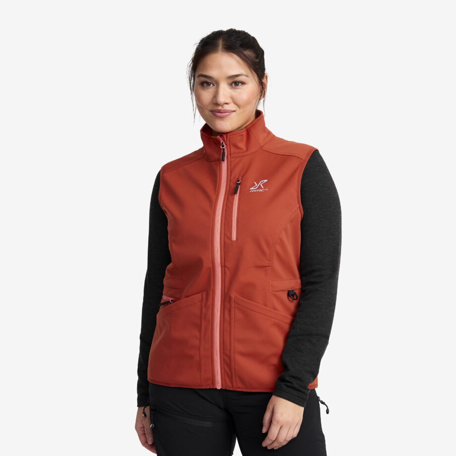 Revolution Race Responder Softshell Vest - Dam - Cinnabar, Storlek:M - Västar