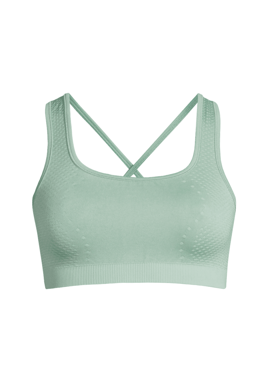 Casall Scallop Seamless Bralette - Statue Green