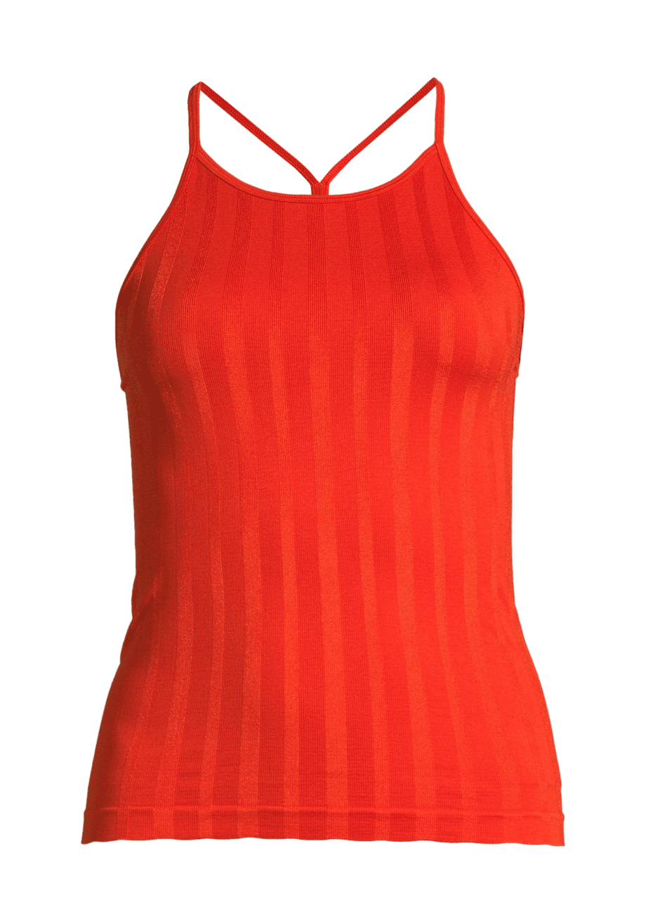 Casall Shiny Matte Seamless Strap Tank - Intense Orange