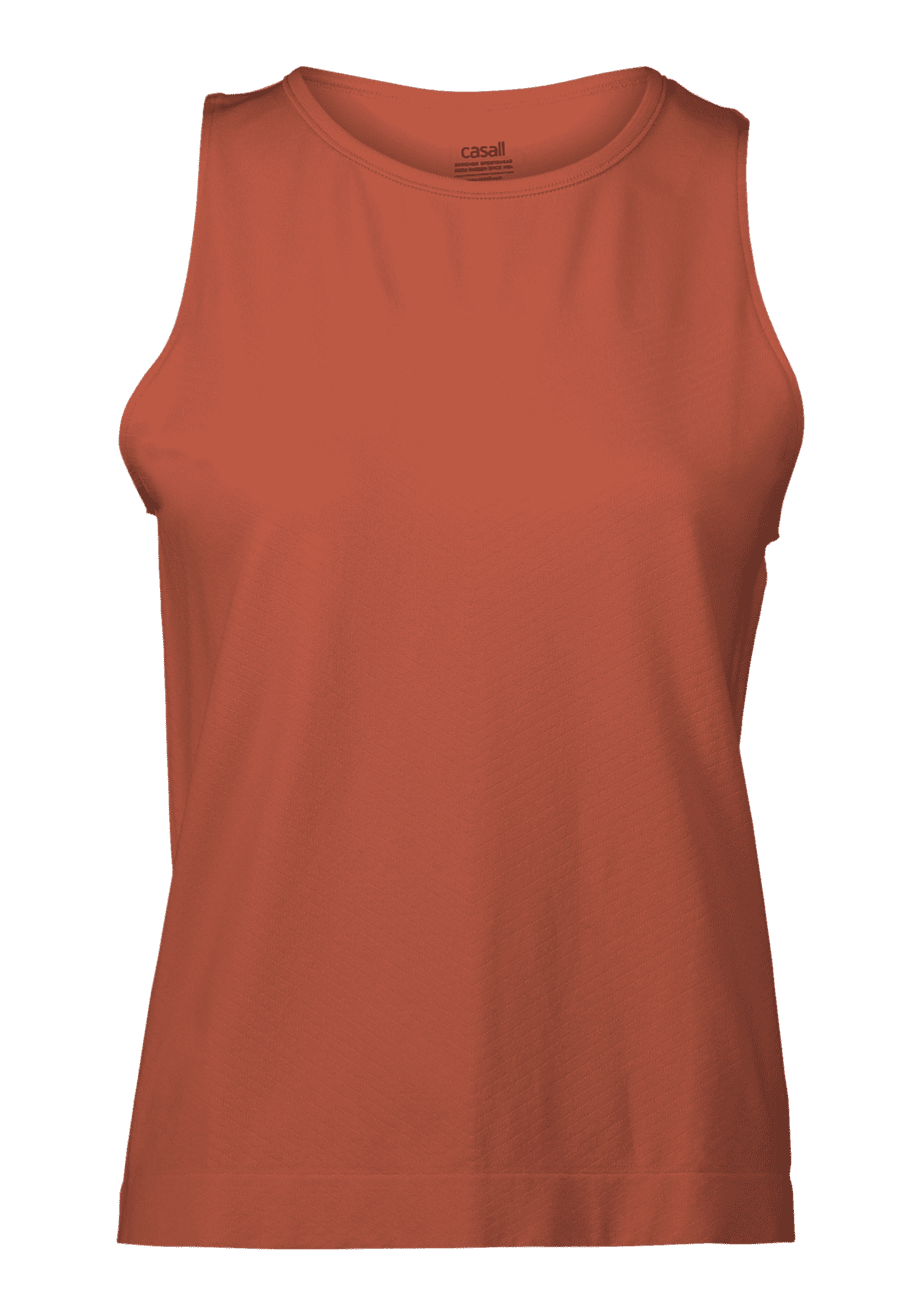 Casall Essential Block Seamless Tank - Burnt Sienna Red