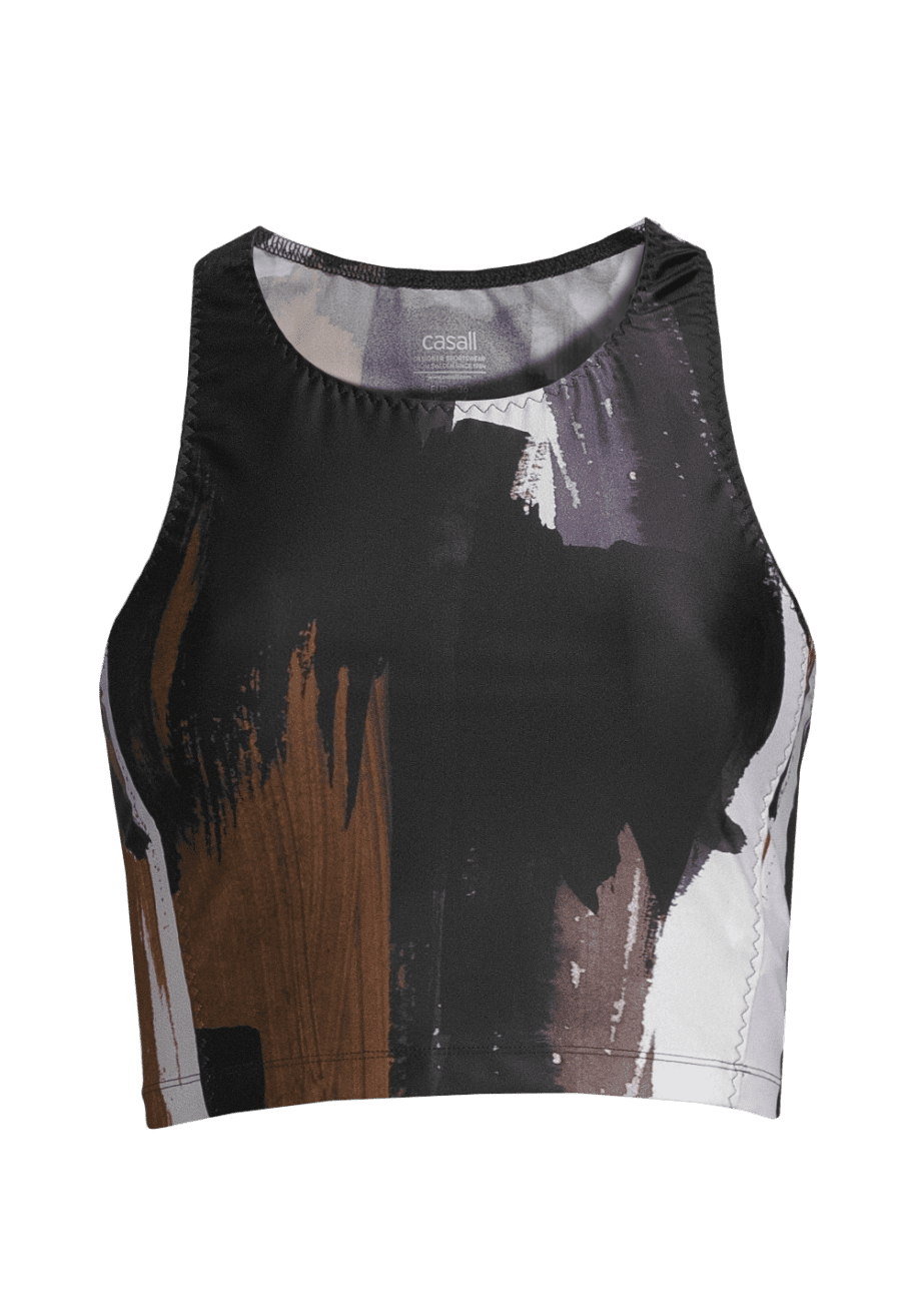 Casall Paint Printed Crop Top - Painted Blue