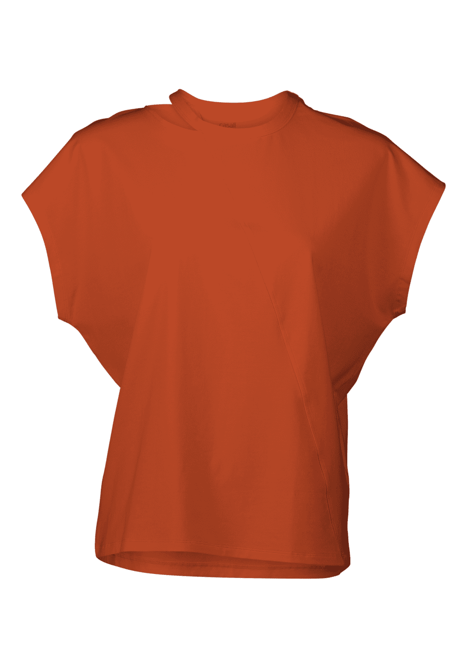 Casall Tee with Cut Out Detail - Papaya Red