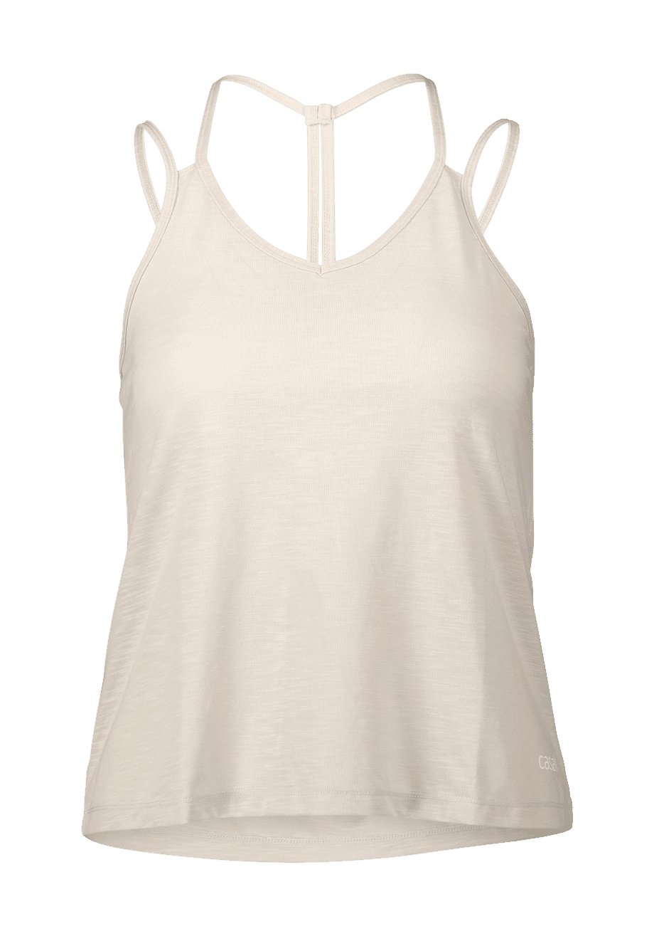 Casall Texture Strap Tank Detailed Back - Light Sand