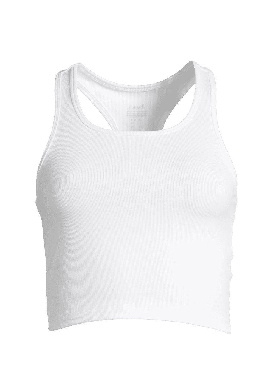 Casall Crop Rib Racerback - White