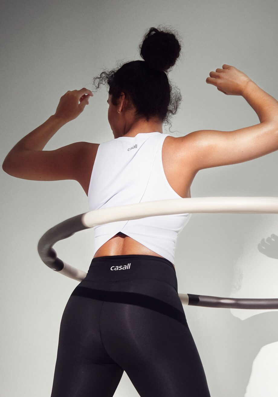 Casall Overlap Crop Top - White