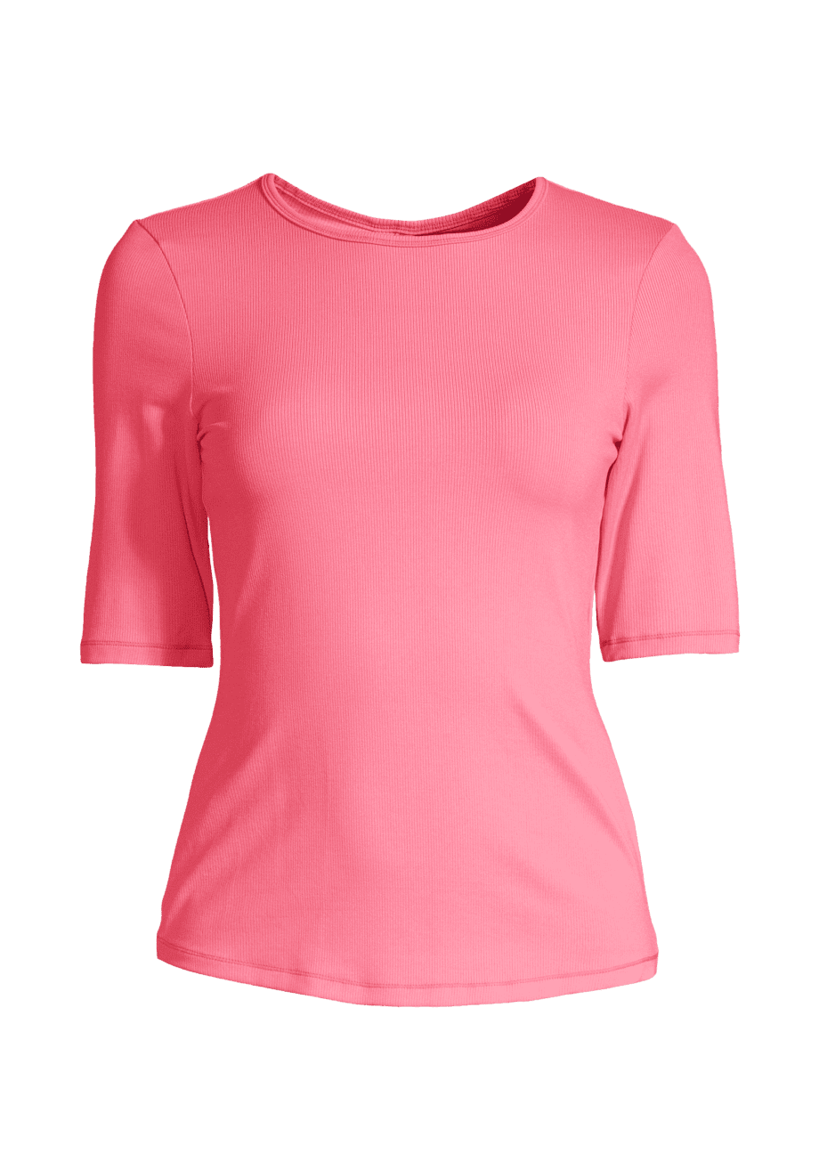 Casall Rib Tee - Vibrant Pink