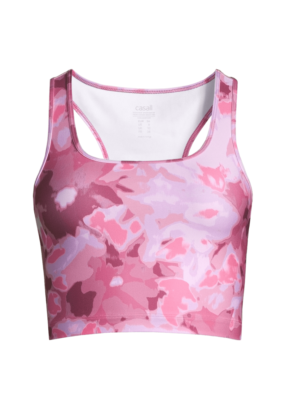 Casall Blossom Square Neck Sports Top - Blossom Pink