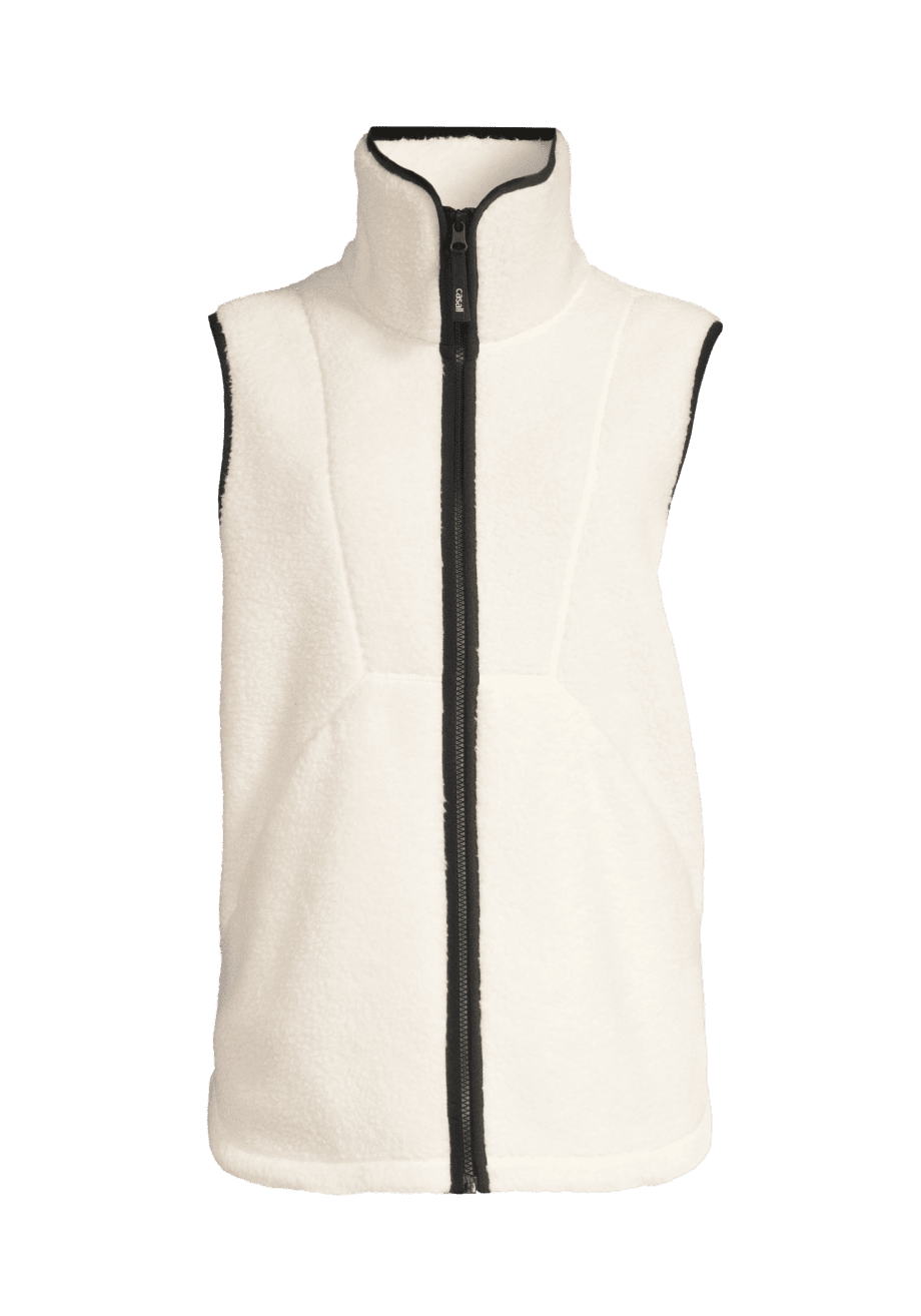 Casall High Collar Pile Vest - Off white