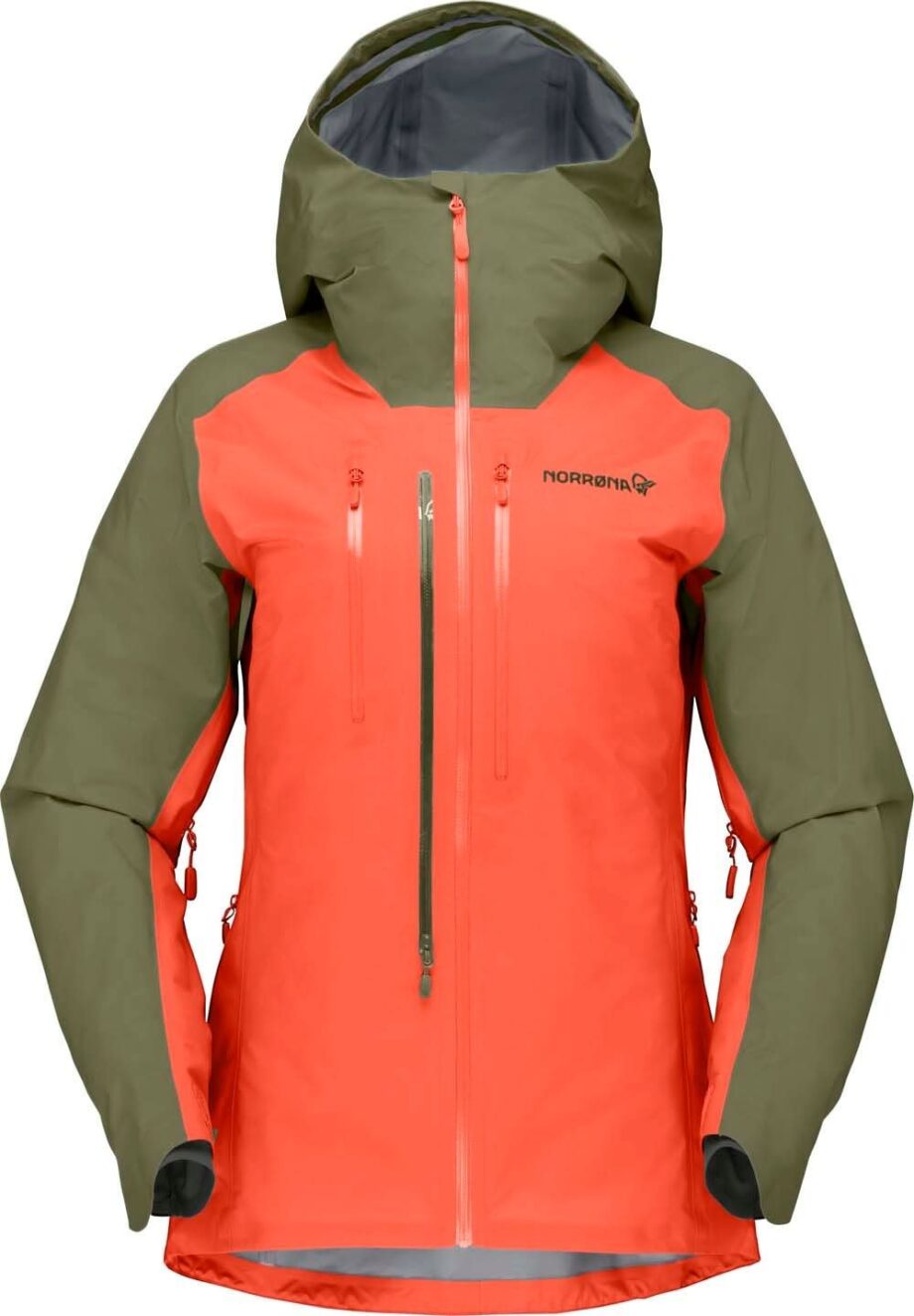 Norrøna Norrøna Women's Lyngen Gore-tex Jacket Olive Night/Orange Alert