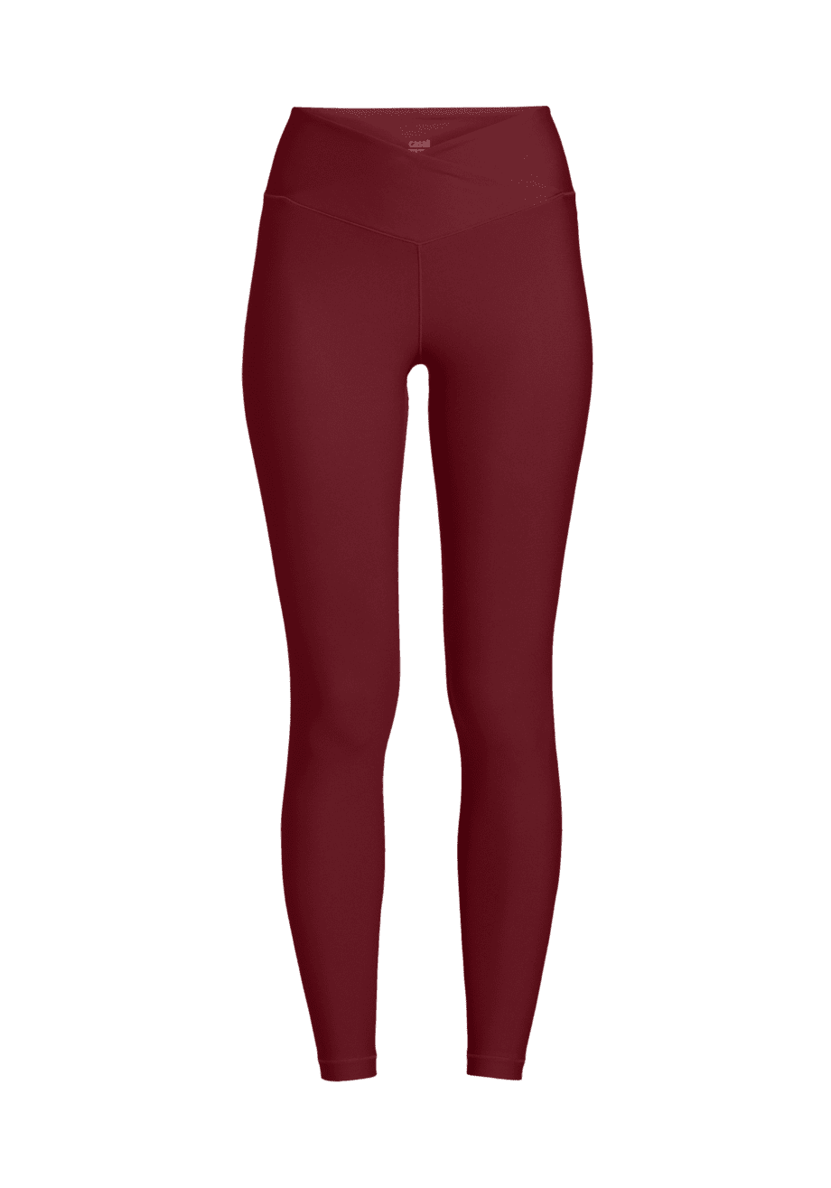 Casall Overlap High Waist Tights - Evening Red