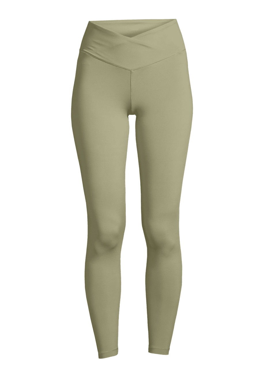 Casall Overlap High Waist Tights - Jade Green