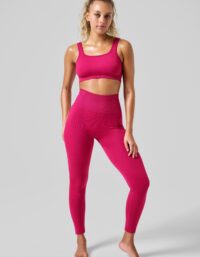 Casall Scallop High Waist Seamless Tights - Punch Pink