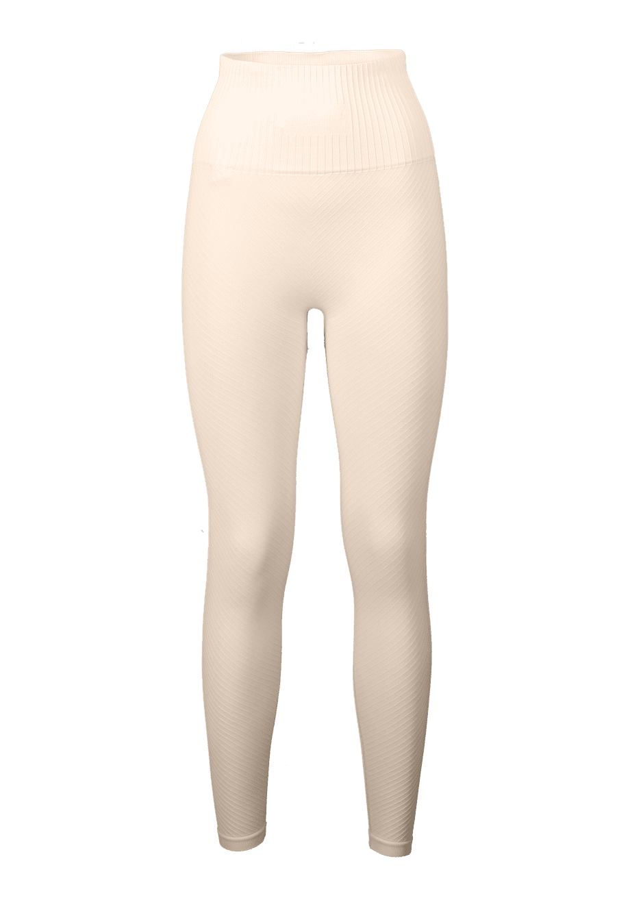 Casall Seamless Graphical Rib High Waist Tights - Light Sand