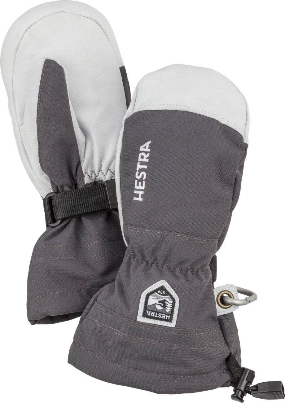 Hestra Hestra Juniors' Army Leather Heli Ski Mitt Grey