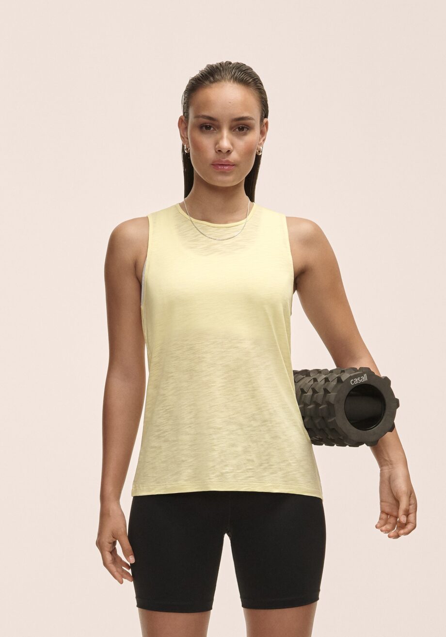 Casall Soft Texture Tank - Yellow Steam