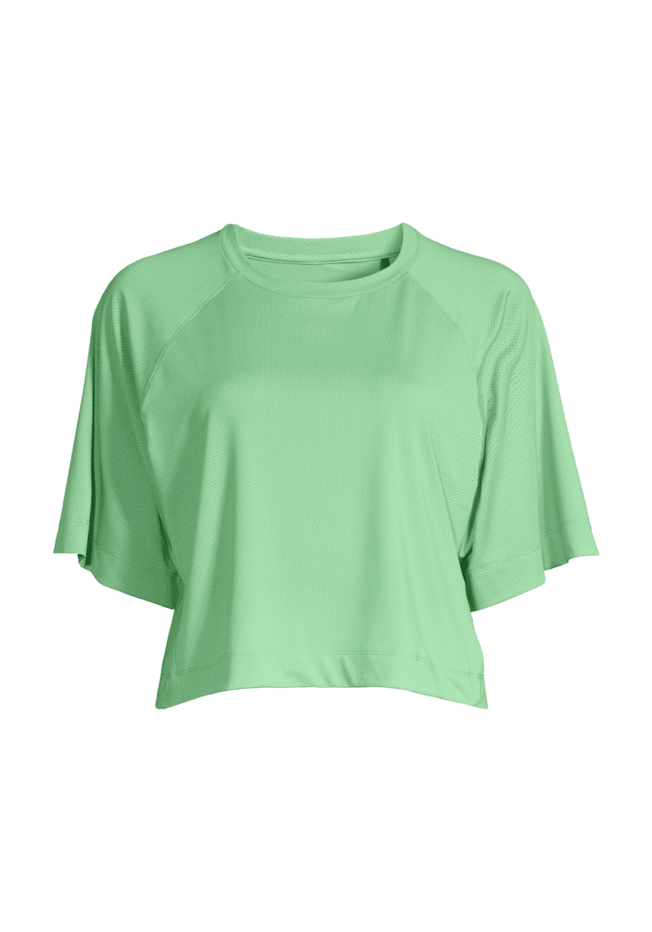 Casall Laser Mesh Crop Tee - Apple Crush