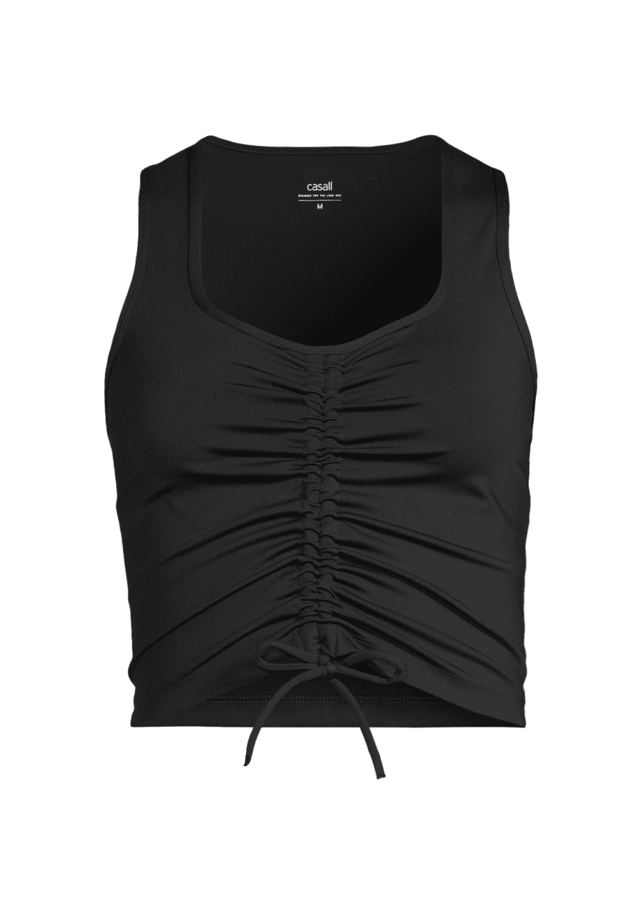 Casall Crease Sleeveless Crop Top - Black