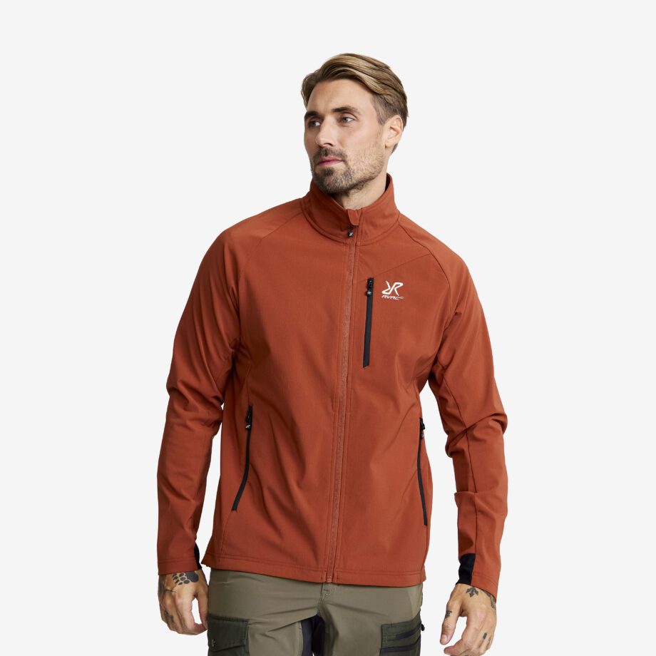 Revolution Race Exciter Light Softshell Jacket - Herr - Rusty Orange, Storlek:XS - Jackor > Softshelljackor