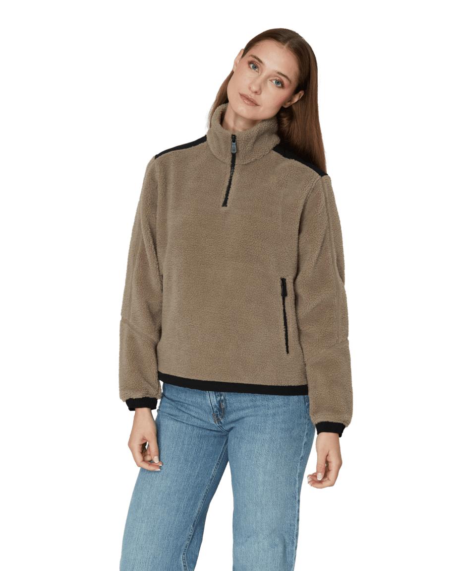 Gale Pile Half Zip W Sand (L)