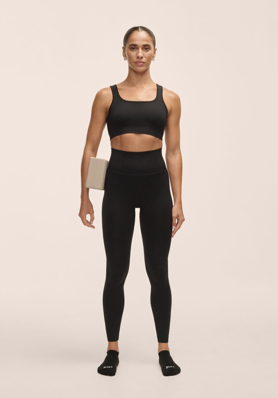 Casall Scallop High Waist Seamless Tights - Black