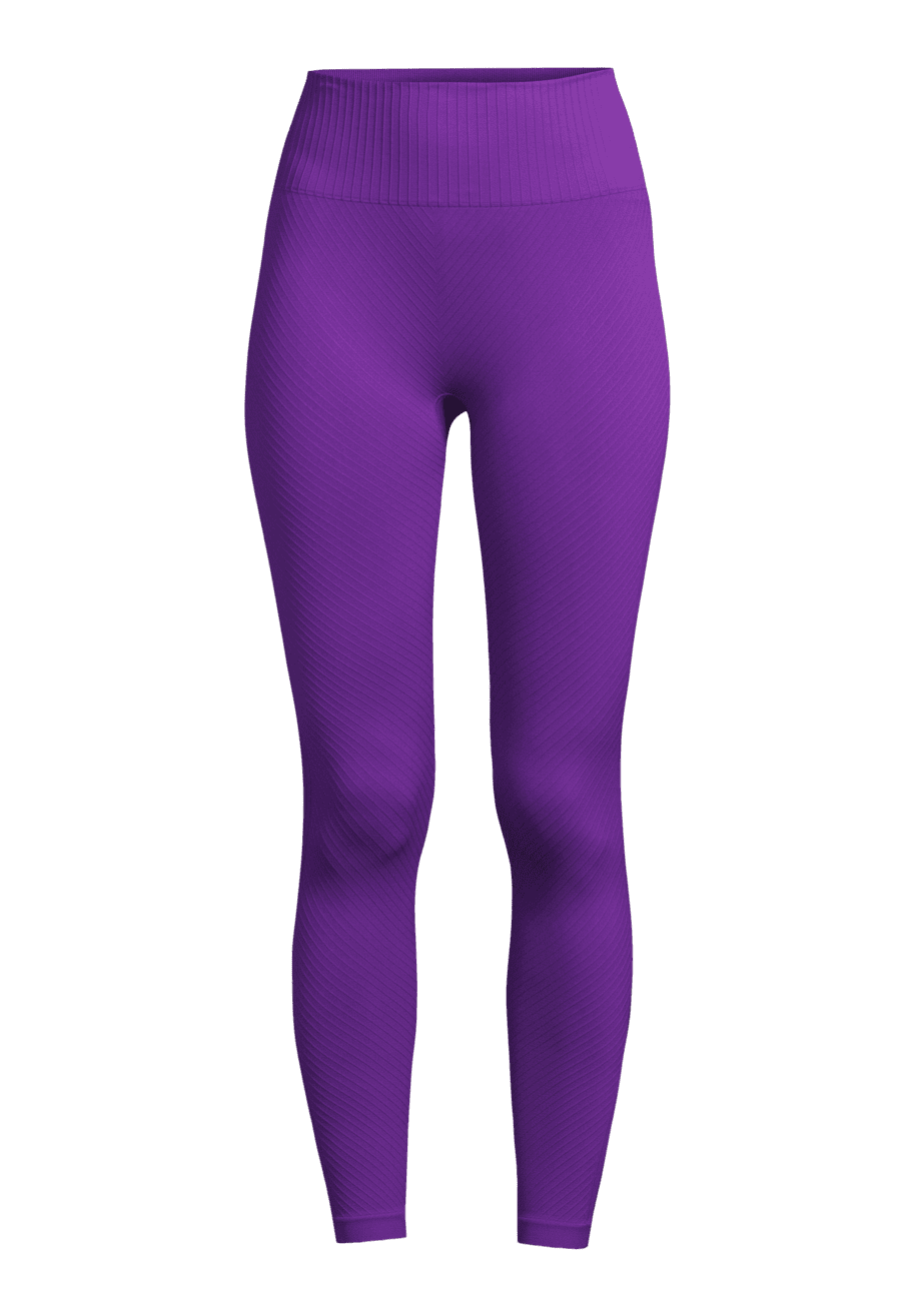 Casall Seamless Graphical Rib High Waist Tights - Liberty Lilac